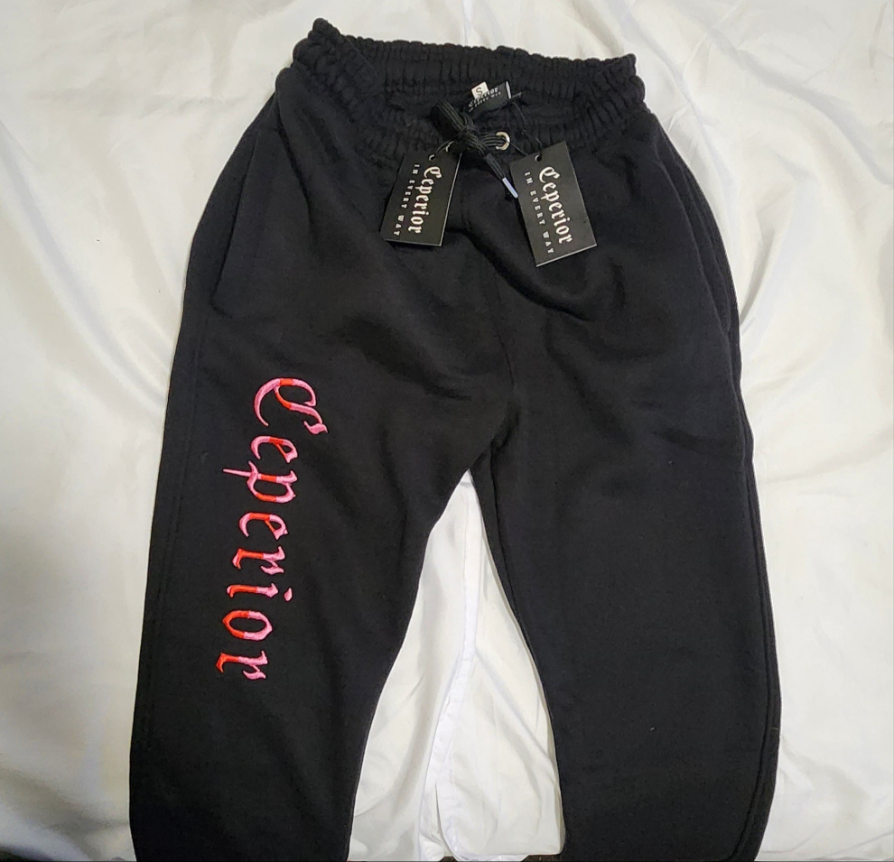PINK/Red ON BLACK TrackPants
