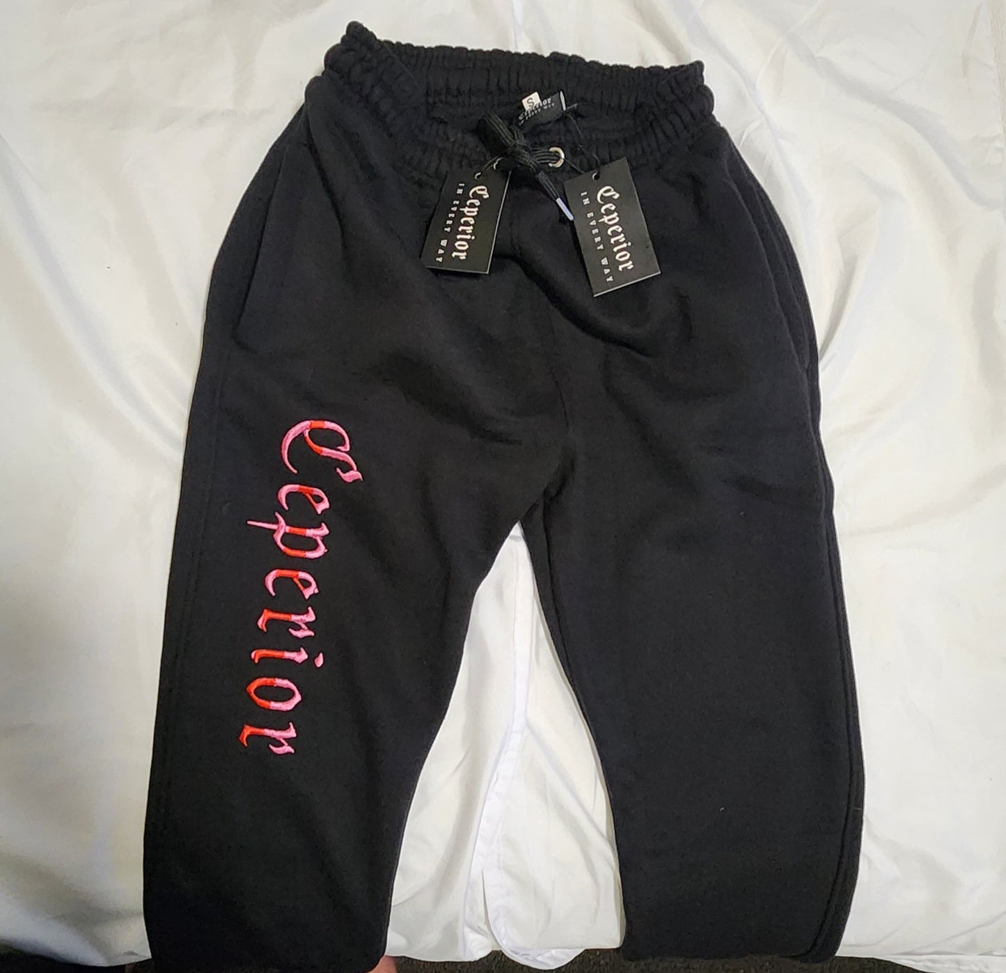 PINK/Red ON BLACK TrackPants
