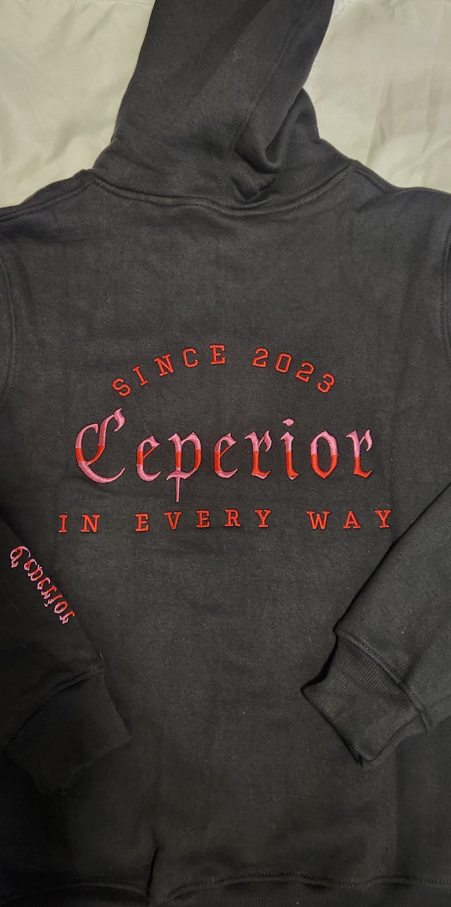 Pink/Red ON BLACK Logo Hoodie