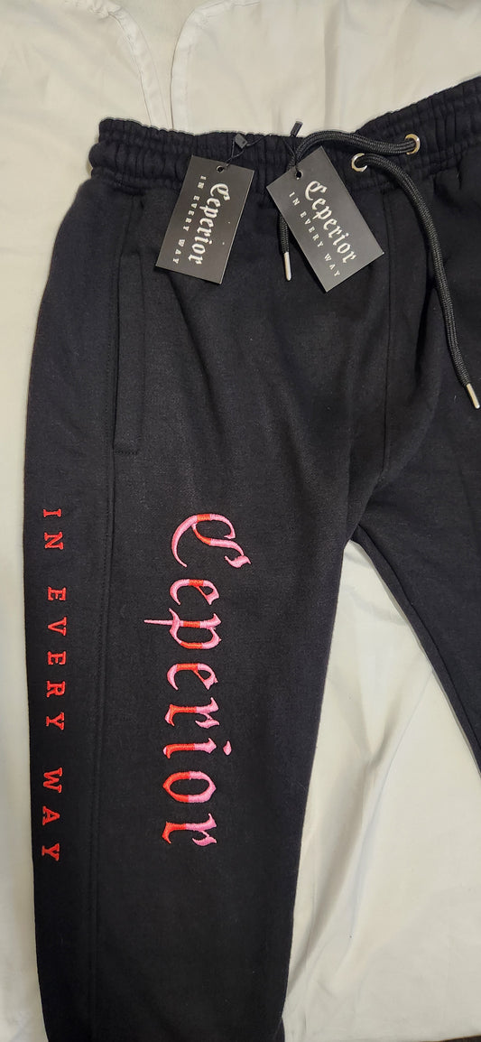 PINK/Red ON BLACK TrackPants